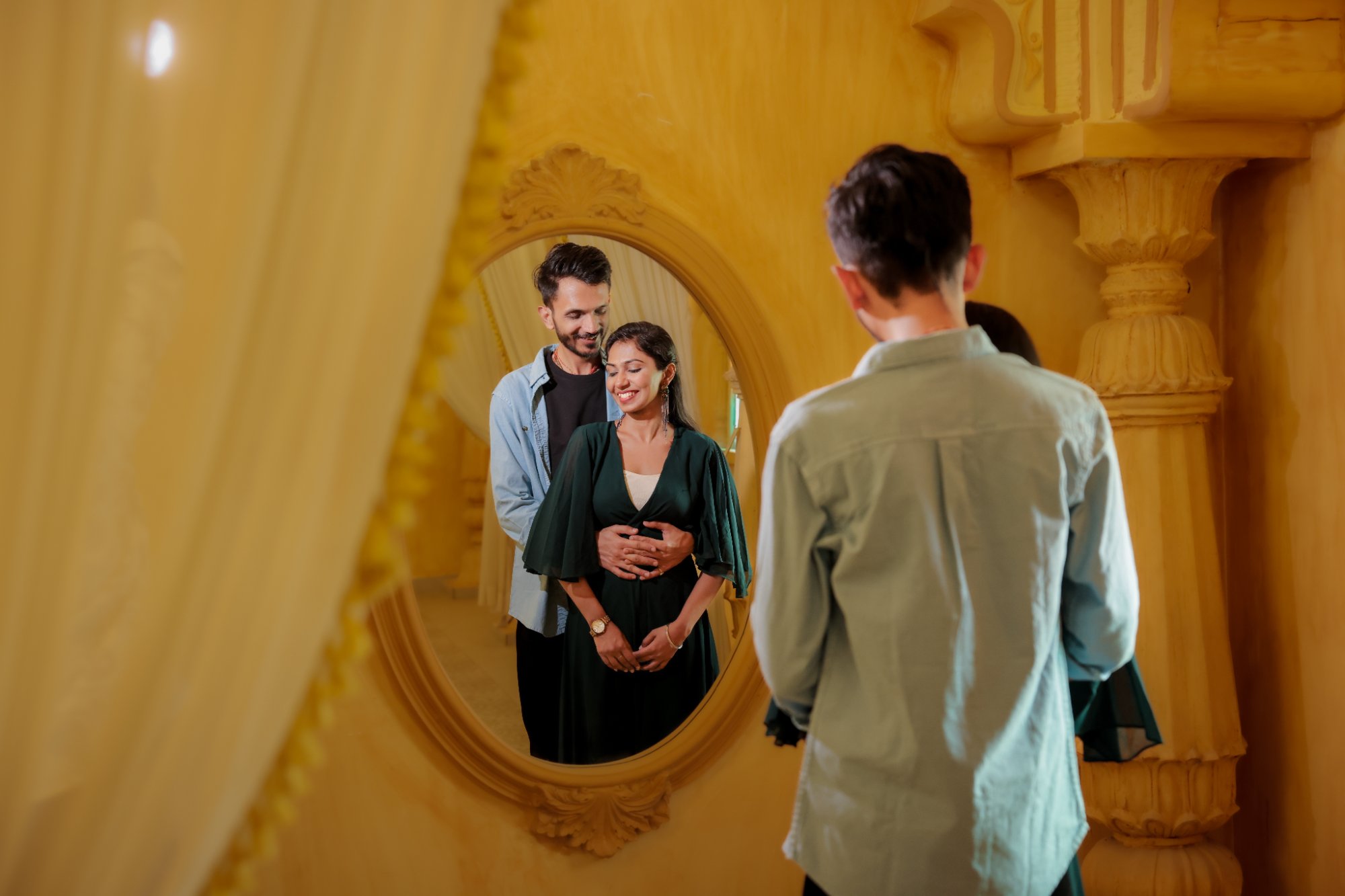 Candid Couple Mirror Reflection